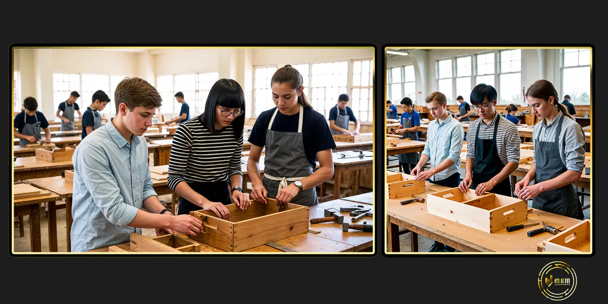 Woodwork workshop in Dubai for corporate events to enhance creativity and collaboration.